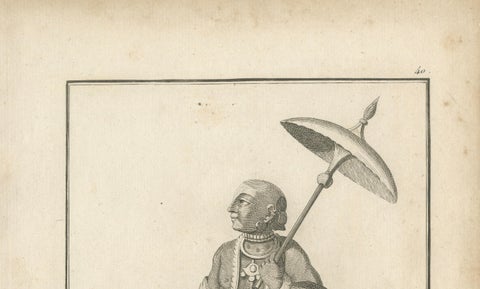Unique 1806 Vamana Vishnu Dwarf Avatar Antique Print, Hindu Engraving, close-up 1