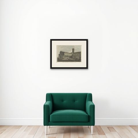 View of the Church of Cortona, a Town and Comune Arezzo, in Tuscany, Italy, 1800, shown framed on a wall, true to size