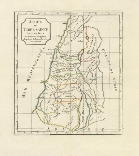 Judee ou Terre Sainte Map of the Holy Land and Jerusalem, c.1806, close-up 1