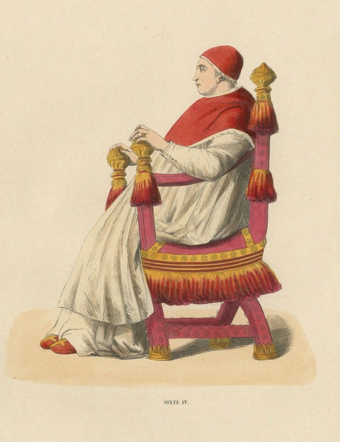 In Sacred Contemplation: Pope Sixtus IV on the Papal Throne, 1847, close-up 3