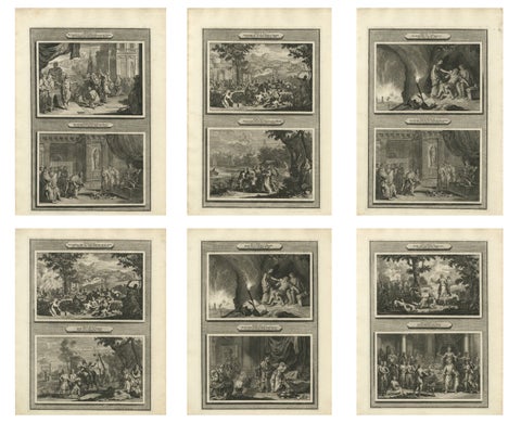 Antique Bible Print Set, Genesis & Exodus Scenes, Mortier c.1700