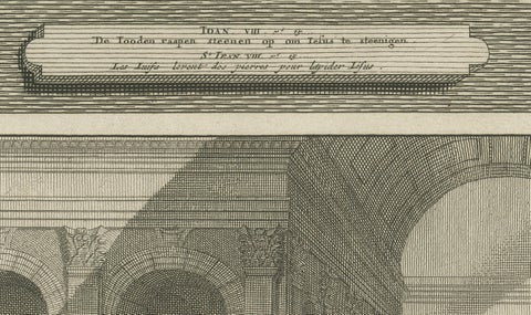 Biblical Engravings, Christ, The Adulterous Woman & The Stoning of Stephen 1700, close-up 1