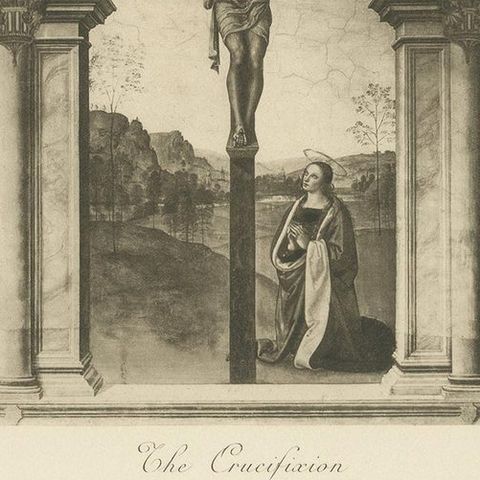Antique Print of 'The Crucifixion' Made After Perugino 'C.1890', close-up 1