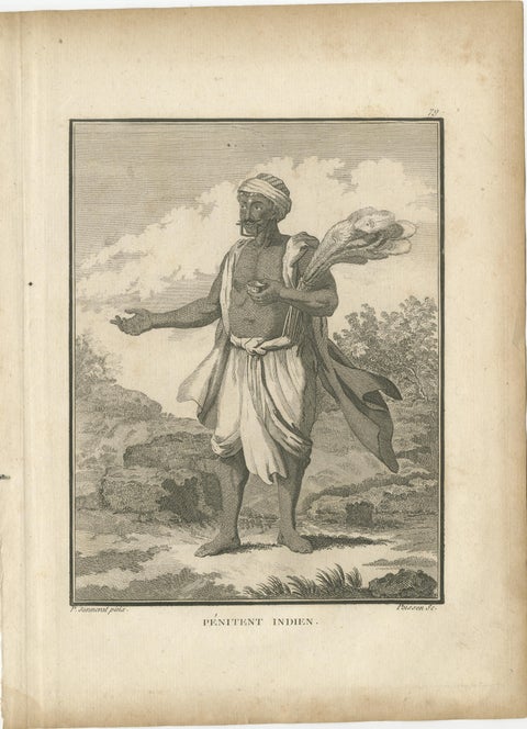 Indian Penitent with Ritual Implements, Engraving after Sonnerat, 1806, view 2