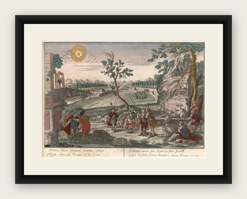Optica Print of Joseph Relating His Dream to His Brothers, 1770, Biblical Scene, shown framed