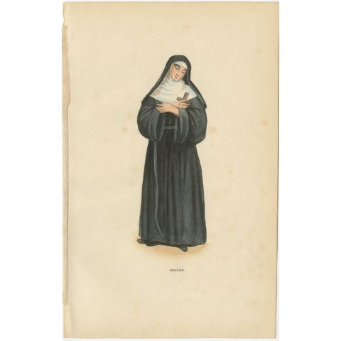 Print of an Ursuline Sister, of an Enclosed Religious Order of Consecrated Women, view 2