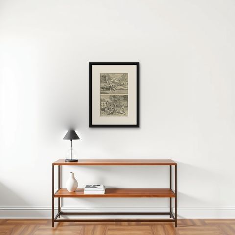 Healing and Funeral Rituals of the Paria Natives, imagined in 1734, shown framed on a wall, true to size