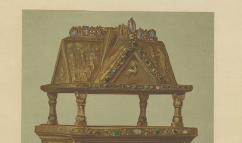 Sacred Splendor of the Reiche Kapelle Munich, Antique Chromolithograph, 1874, close-up 4