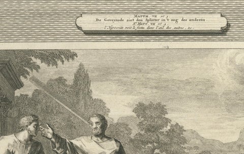 Christ Healing the Blind Man and the Possessed Mute, Pieter Mortier, ca. 1700, close-up 1