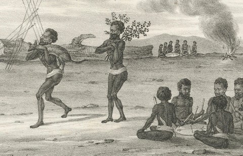 Indigenous Rituals and Ceremonies of New Holland, Published iin 1836, close-up 2