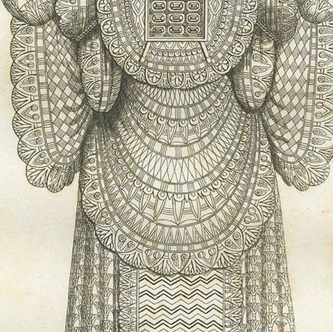 Antique Print of the Clothing of an Old Testament Priest by Ferrario, '1831', close-up 1