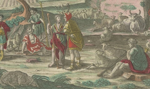 Optica Print of Joseph Relating His Dream to His Brothers, 1770, Biblical Scene, close-up 2