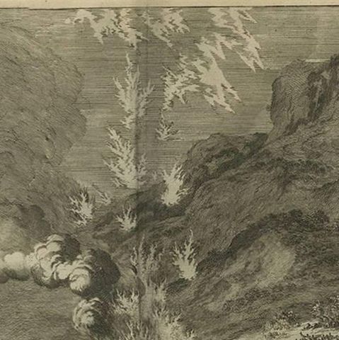 Antique Bible Print Elijah's Burnt Offering by J. Luyken, 1743, close-up 1