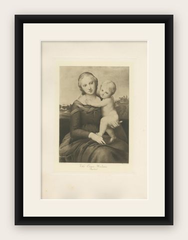 Antique Print of 'The Cowper Madonna' Made after Raphael 'c.1890', shown framed