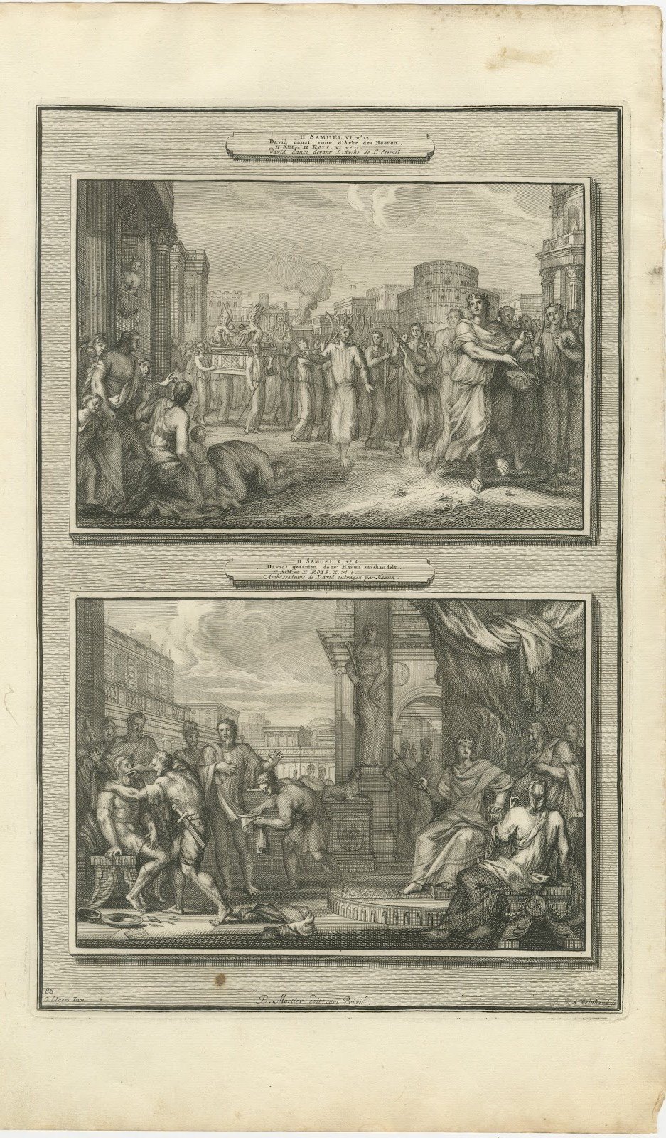 David Dances Before the Ark and Hanun Shames David's Envoys, Mortier, circa 1700