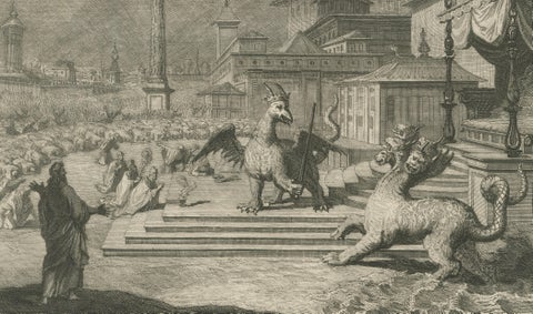 Antique Biblical Engravings, Mortier Amsterdam, Genesis & Apocalypse, c.1700, close-up 2