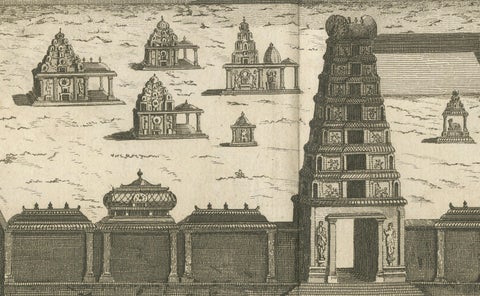 1806 Engraving of Arunachalesvara Temple, Hindu Pagoda on Coromandel Coast, close-up 3