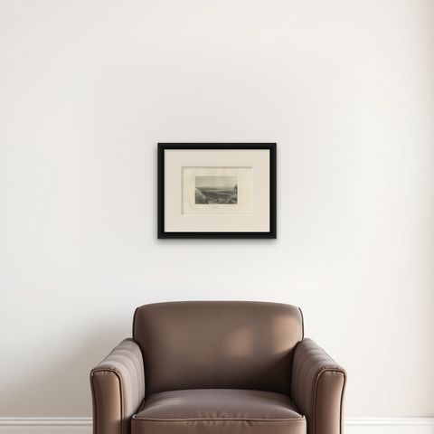 Antique Print of the City of Jerusalem by Grégoire '1883', shown framed on a wall, true to size