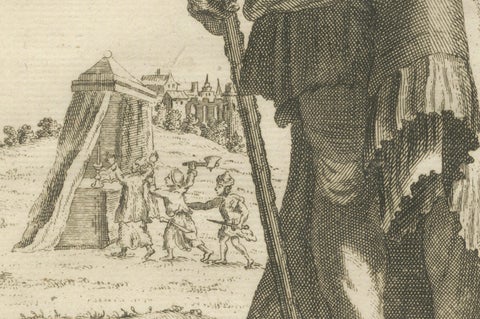 St. Matthias Apostle, Chosen in Acts I, Engraving c.1735, close-up 3
