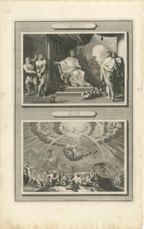 Dutch Baroque Passion of Christ, 3 Double-Scene Engravings by Mortier ca 1700, view 4