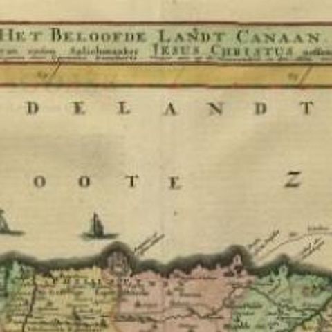 Antique Map of the Holy Land by Schut, 1710, close-up 1