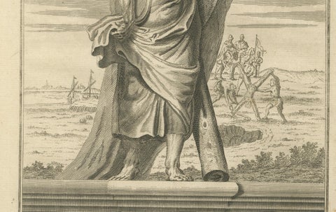 Biblical Engravings, Christ’s Resurrection & St. Andrew the Apostle (1735), close-up 2