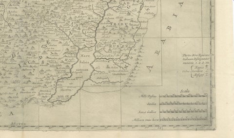 Holy Land Map, Terra Promissa or Judaea, Nicolas Sanson, c.1700, close-up 4