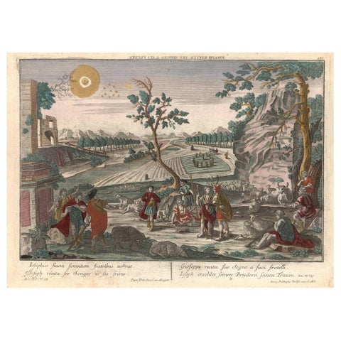 Optica Print of Joseph Relating His Dream to His Brothers, 1770, Biblical Scene