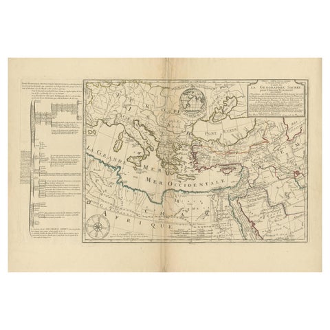 Moullart-Sanson Map of the Holy Land and Sacred Geography of the Old Testament