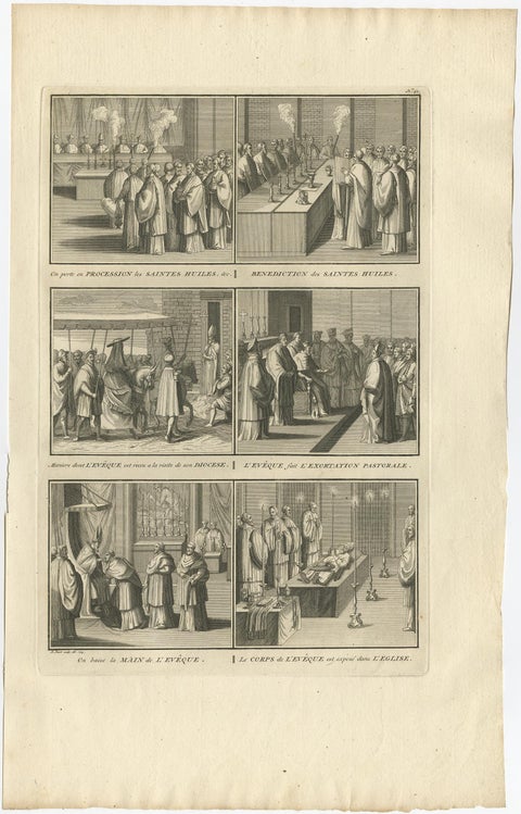 Antique Religion Print of Six Roman Catholic Habits, Rituals, Ceremonies, 1723, view 2