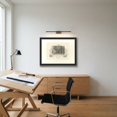 Presbyterian Church Interior, Savannah, Drawn by W. Goodacre, circa 1850, shown framed in a room, true to size