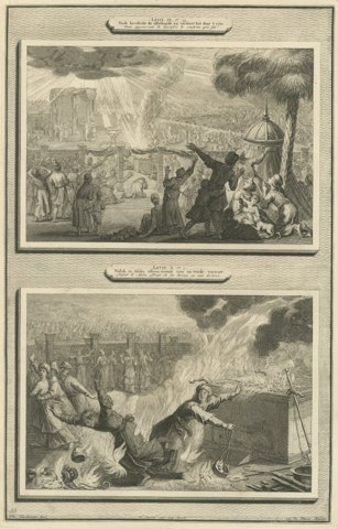 Fire Consumes Aaron's Offering and Death of Nadab and Abihu, Mortier circa 1700
