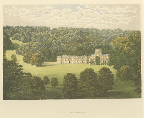 Antique Print of Milton Abbey by Morris, 'circa 1880', view 2