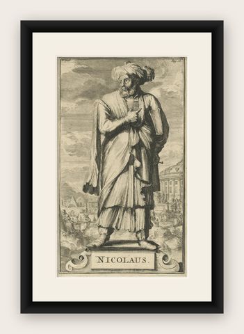 Antique Print of Nicolaus, Christian Heresy, Published Ca. 1701, shown framed