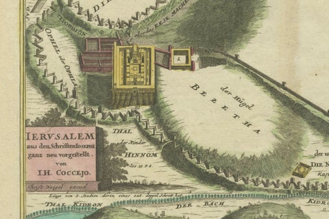 1720 Weigel Engraving of Jerusalem: A Biblical View from Josephus' Perspective, close-up 4