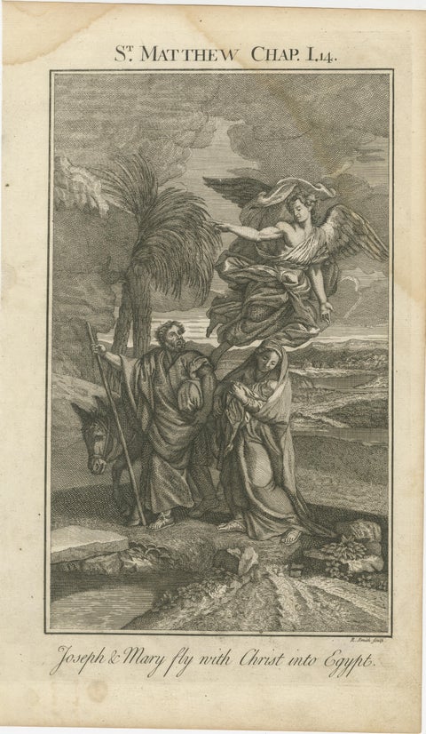 Set of Biblical Engravings, Adoration, Flight to Egypt & Christ’s Baptism, 1735, view 3