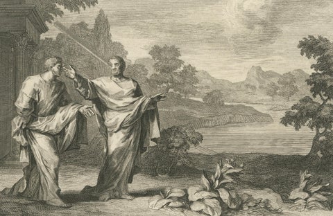 Christ Healing the Blind Man and the Possessed Mute, Pieter Mortier, ca. 1700, close-up 3