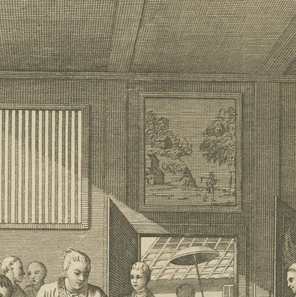 Antique Print of the Ceremony of Treading on the Crucifix, Nagasaki, Japan, close-up 1