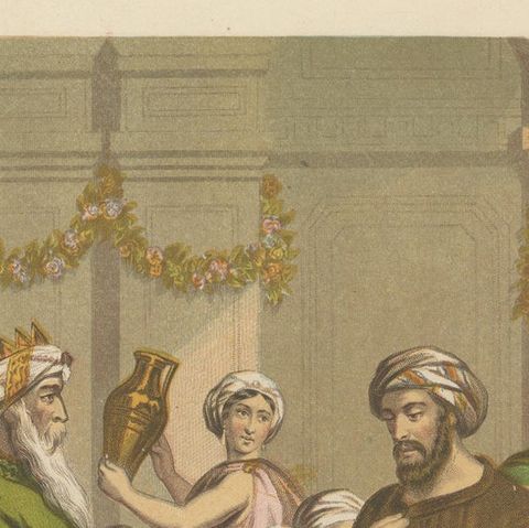 Antique Bible Print of the Man Without Wedding Garmant by Kronheim, 'c.1860', close-up 1