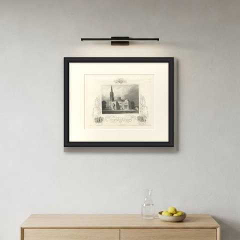 Episcopal Church at Richmond, Virginia, Bacon and Berkeley 1676, circa 1850, shown framed on a wall, true to size