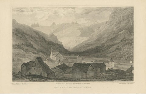 Antique Print of the Convent of Engelberg, Switzerland, view 3