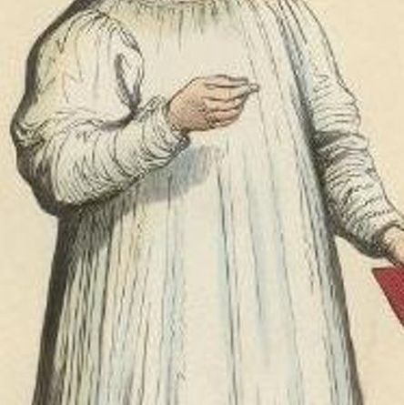 Antique Print of a Canon of Saint John Lateran in Rome, 1845, close-up 1
