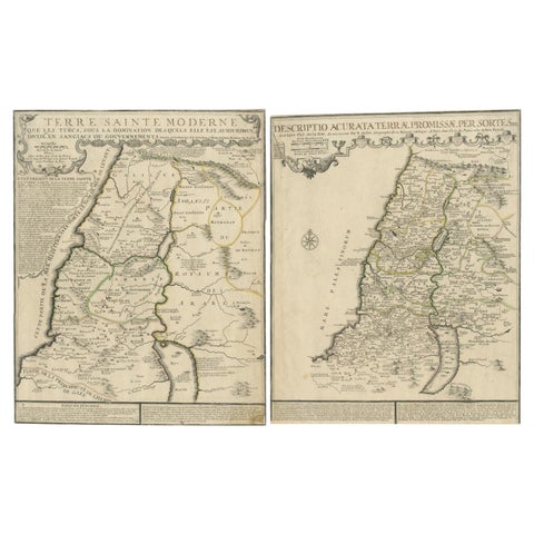 1720 Maps of the Holy Land: Ancient and Modern by De Fer and Danet