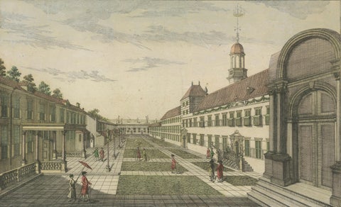 Batavia Castle Church Courtyard, Vue d’Optique, Indonesia c.1770, close-up 1