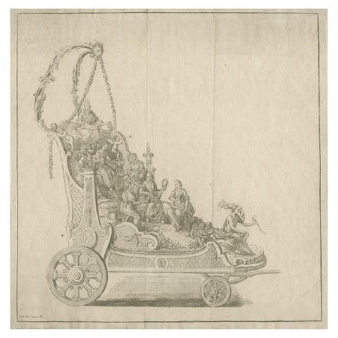 Antique Engraving of a Religious Float for Saint Rumoldus or Rumbold, 1775