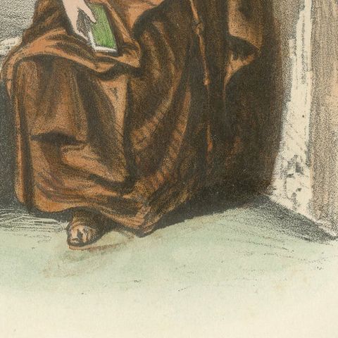 Capucine, 1862 Hand-Colored Lithograph of a Capuchin Nun, close-up 2