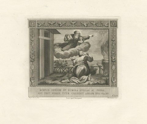 Original Antique Religion Print Depicting God's Covenant with Abraham, C.1850, close-up 3