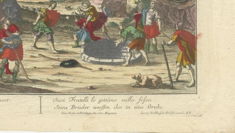 Optical Print of Joseph Thrown into a Pit by His Brothers, 1770, Biblical Scene, close-up 3