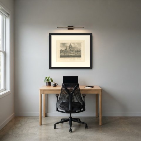 St Paul's Cathedral with the Lord Mayor's Show on the Thames, 1804, shown framed in a room, true to size