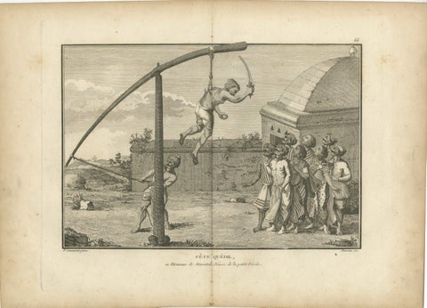 Hindu Hook-Swinging Ceremony in Honor of Mariamman, Engraving, 1806, view 2